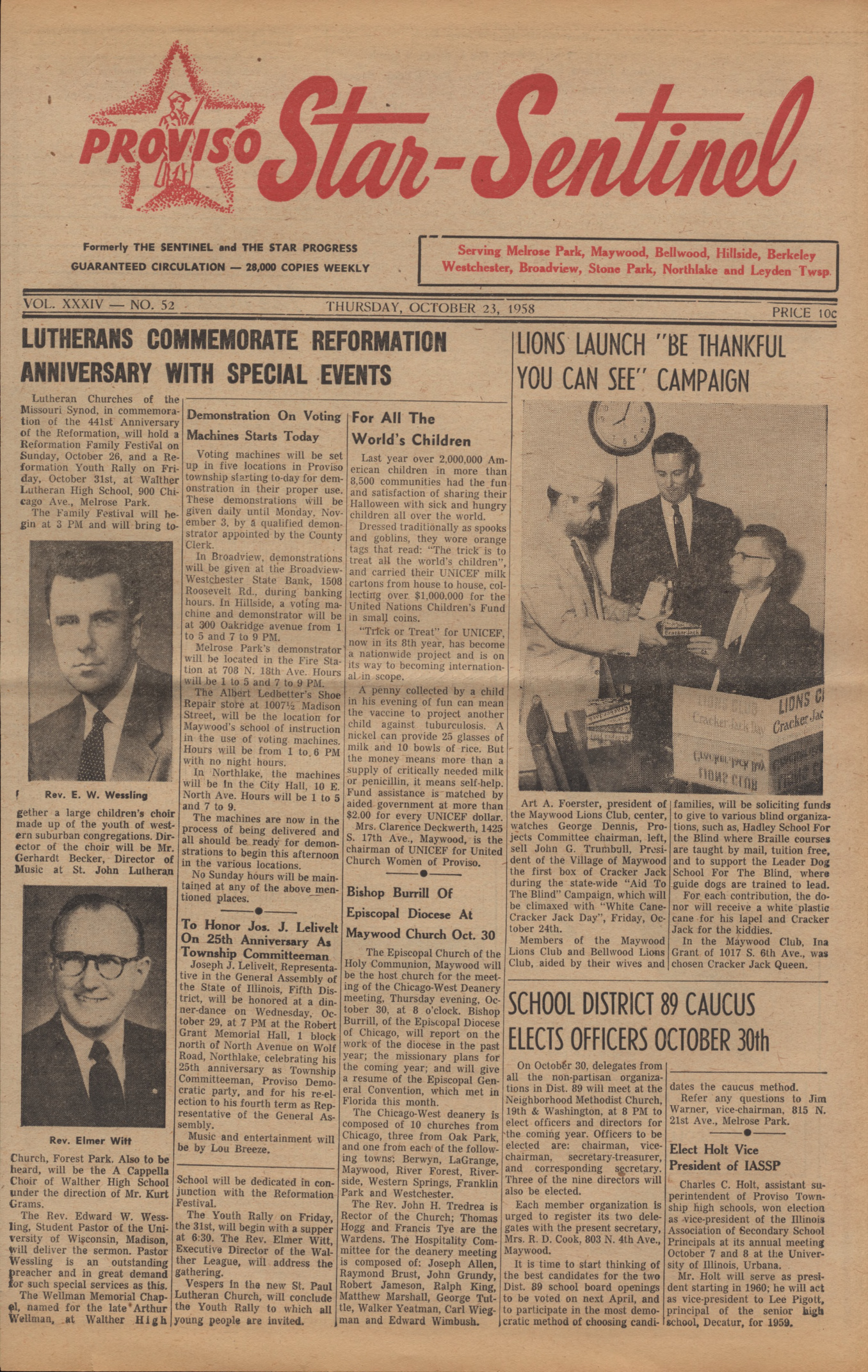 Proviso Star-Sentinel – 19581023